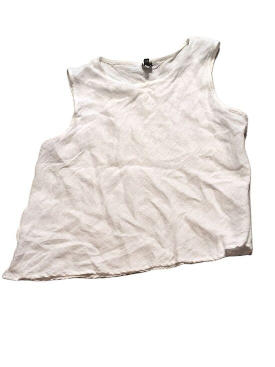 Eileen Fisher Tops - Eileen Fisher White Linen Blend Tank Top Size 3X